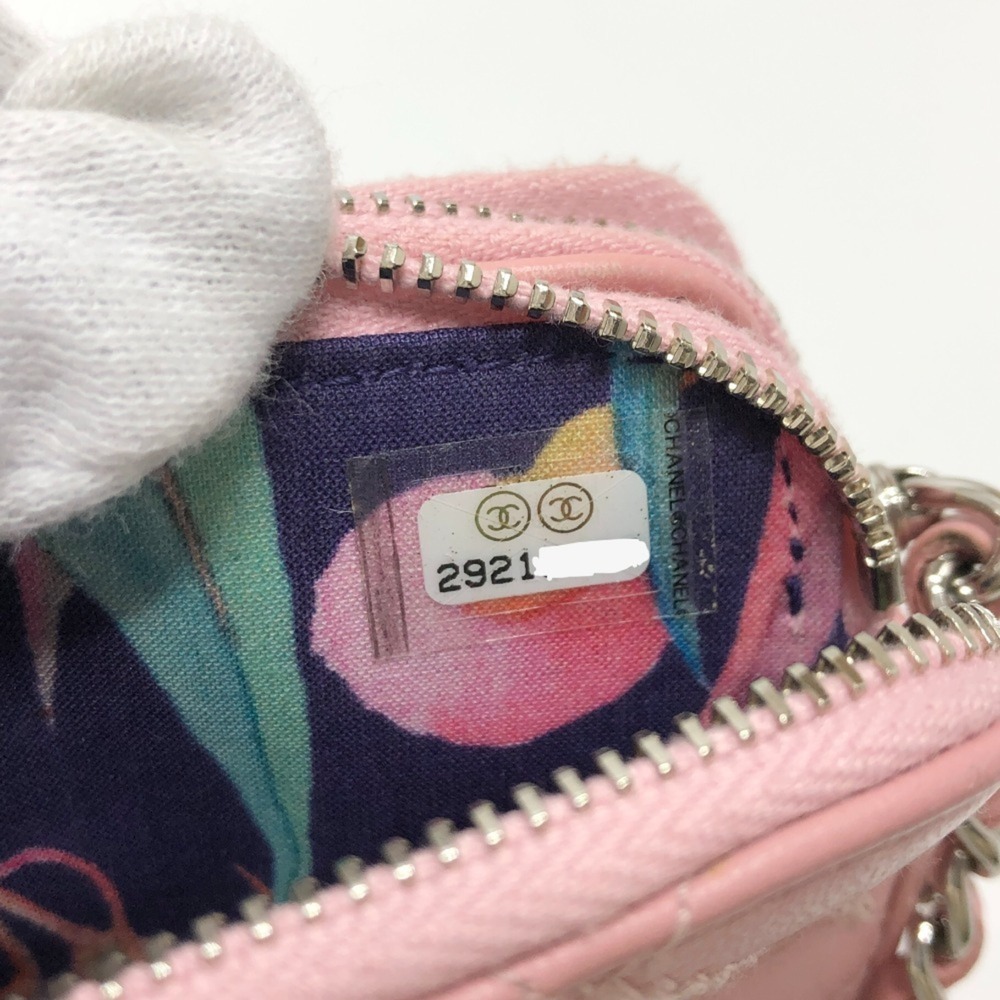 CHANEL Authentic Pink Lambskin Leather Logo Wallet - Picture 15 of 16
